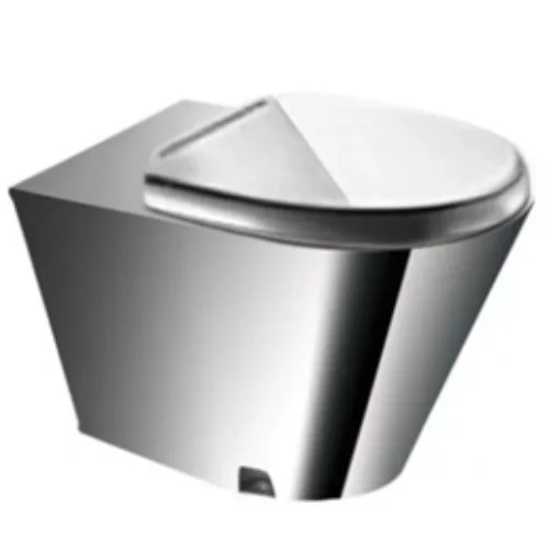 Унитаз напольный из нержавеющей стали Moeff MF-223М с металлической крышкой