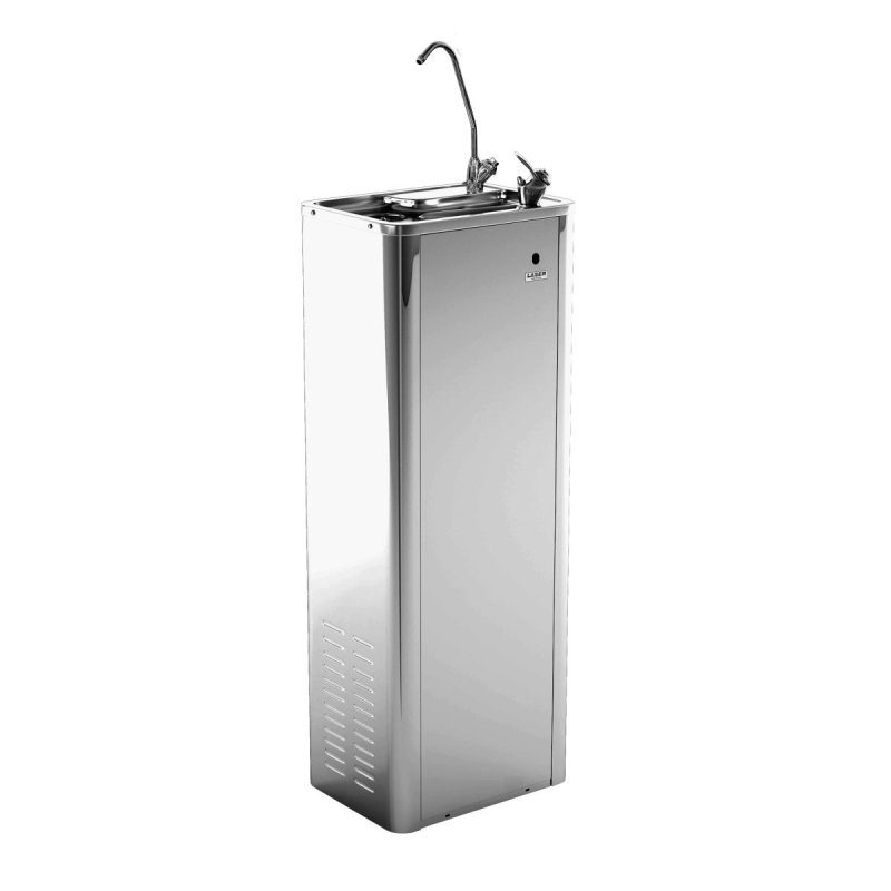 Фонтан питьевой Nofer напольный с лазерным краном и краном для стакана глянцевый Nofer 10012.B