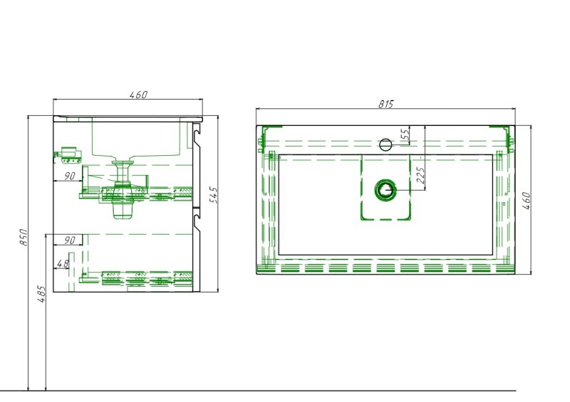 Мебельная раковина Aquatek AQ0480-00 810*465*170