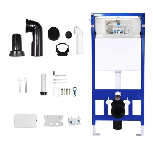 URBSET41MB COX Комплект 4 в 1 URBATEC безободковый унитаз, сиденье, инсталляция, кнопка черная матовая