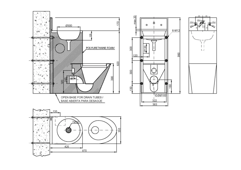 Туалет из нержавеющей стали с умывальником COMBI антивандальный Nofer 13123.C