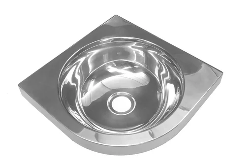 Раковина из нержавеющей стали угловая закругленная 126x360x360 мм Nofer 13036.ALR.S