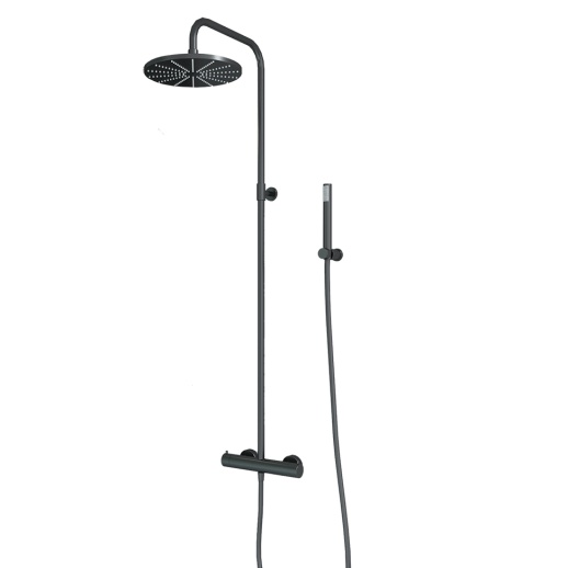 Душевая система PAINI 78PZ689TH Cox 250 мм, с термостатом, черный брашированный PVD (PZ)