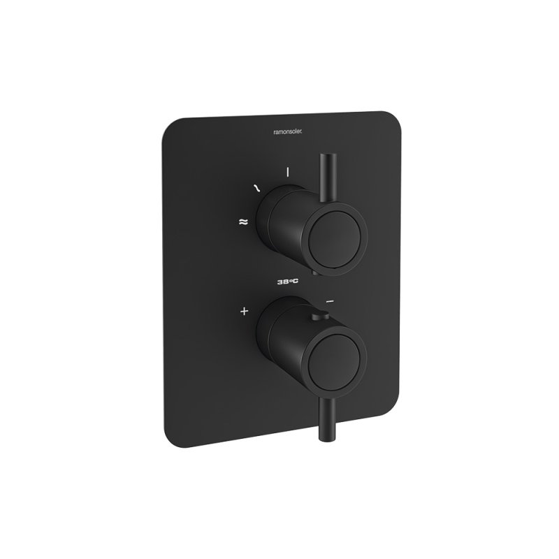 Встраиваемый термостатический смеситель для душа ODISEA 398722SNM Черный на 2 выхода