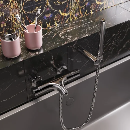 Смеситель для ванны PAINI Arena с термостатом и аксессуаром, хром (CR)