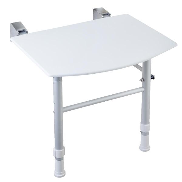 Сиденье для душа настенное с антибактериальным покрытием белое Nofer 15042.PIE.NBA