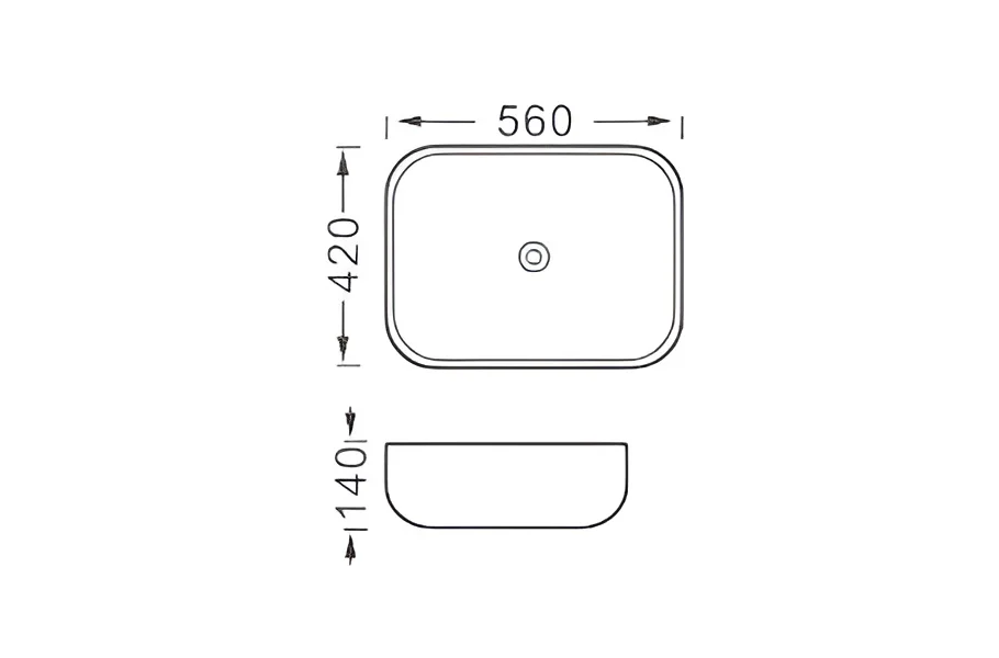 Раковина накладная для установки на столешницу AQUATEK AQ5526-MG 560*420*140, матовый серый