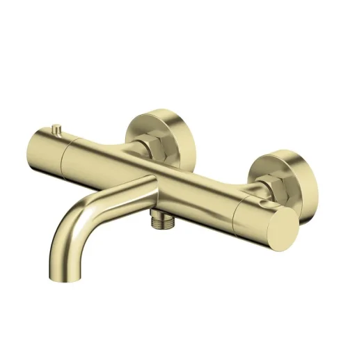 AQ1343BG ЕВРОПА термостатический смеситель для ванны, шлиф. золото