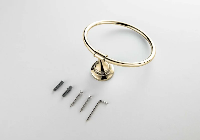 Полотенцедержатель кольцо AQUATEK, полир. золото AQ4512PG КЛАССИК