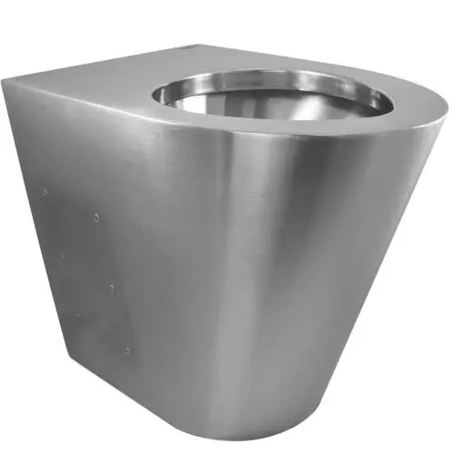 Унитаз из нержавеющей стали без сливного бака глянцевый для МГН Nofer 13012.M.B