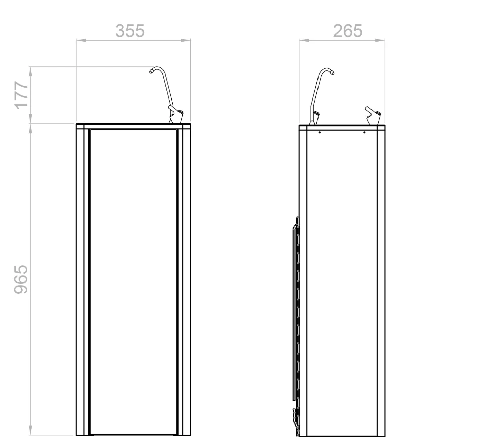 Фонтан питьевой Nofer напольный с двумя кранами глянцевый Nofer 10014.B