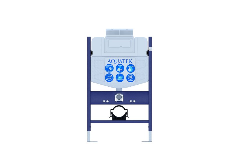 Инсталляция для подвесного унитаза с верхней кнопкой смыва Aquatek INS-0000018