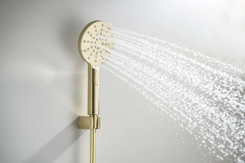 AQ2033BG ОБЕРОН душевой набор Select 120 3 jet, шлиф. золото