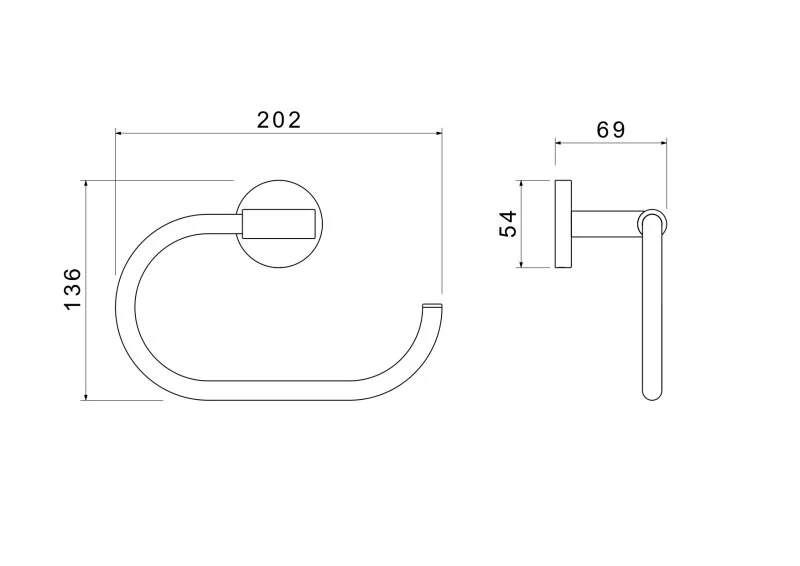 AQ4221BG ОБЕРОН полотенцедержатель овальный, шлиф. золото