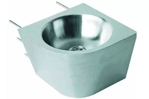 Раковина из нержавеющей стали настенная полукруглая Nofer 13036.PR.S. правая