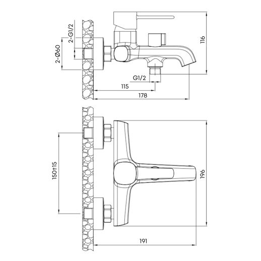 Смеситель для ванны Urbatec Evolution без аксессура, хром (CR) - EV22803CR Смеситель для ванны Urbatec Evolution без аксессура, хром (CR) - EV22803CR