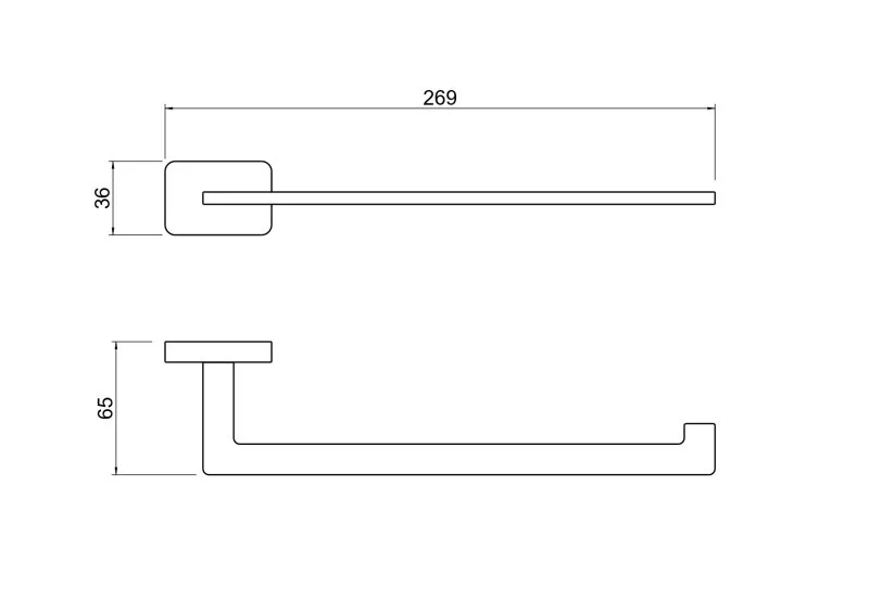 Полотенцедержатель AQUATEK, матовый черный AQ4319MB ЛИБРА