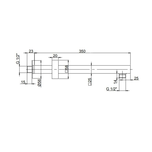 Кронштейн для верхнего душа PAINI 50PZ745QQ35 350 мм. черный брашированный PVD (PZ) Кронштейн для верхнего душа PAINI 50PZ745QQ35 350 мм. черный брашированный PVD (PZ)