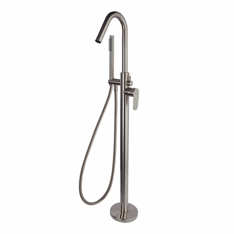 Напольный смеситель для ванны однорычажный с душевым комплектом ALEXIA 368503DNC никель брашированный