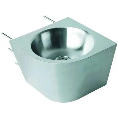 Раковина из нержавеющей стали настенная полукруглая Nofer 13036.PL.S. левая