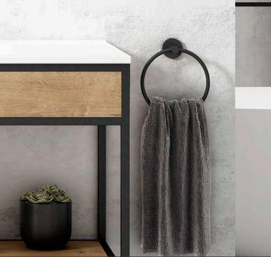 Вешало для полотенец круглое NIZA черное Nofer 16860.N