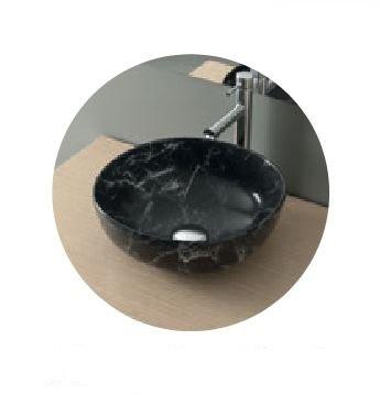 Раковина накладная круглая 400x400x145 мм SPIN 40 NOFER 23595 чёрный мрамор
