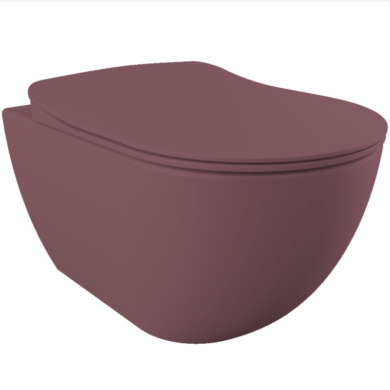 CREAVIT FREE Унитаз подвесной безободковый с биде БЕРРИ МАТОВЫЙ