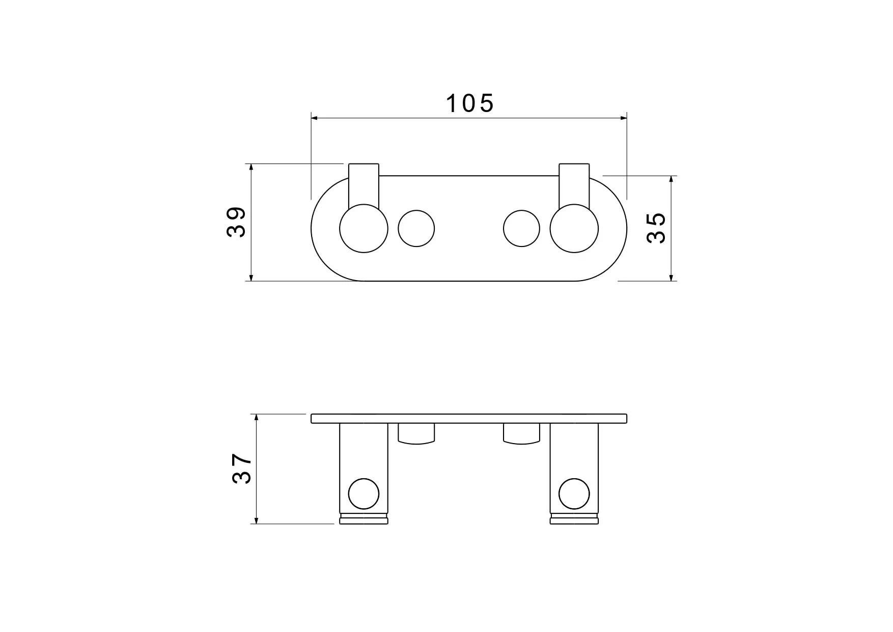 AQ4102BGM ЕВРОПА крючок двойной, оружейная сталь