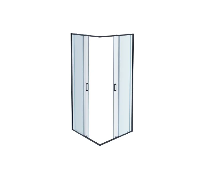 AQ ARI KV09020BL Душевой уголок квадратный, двери раздвижные 900x900x2000 профиль черный