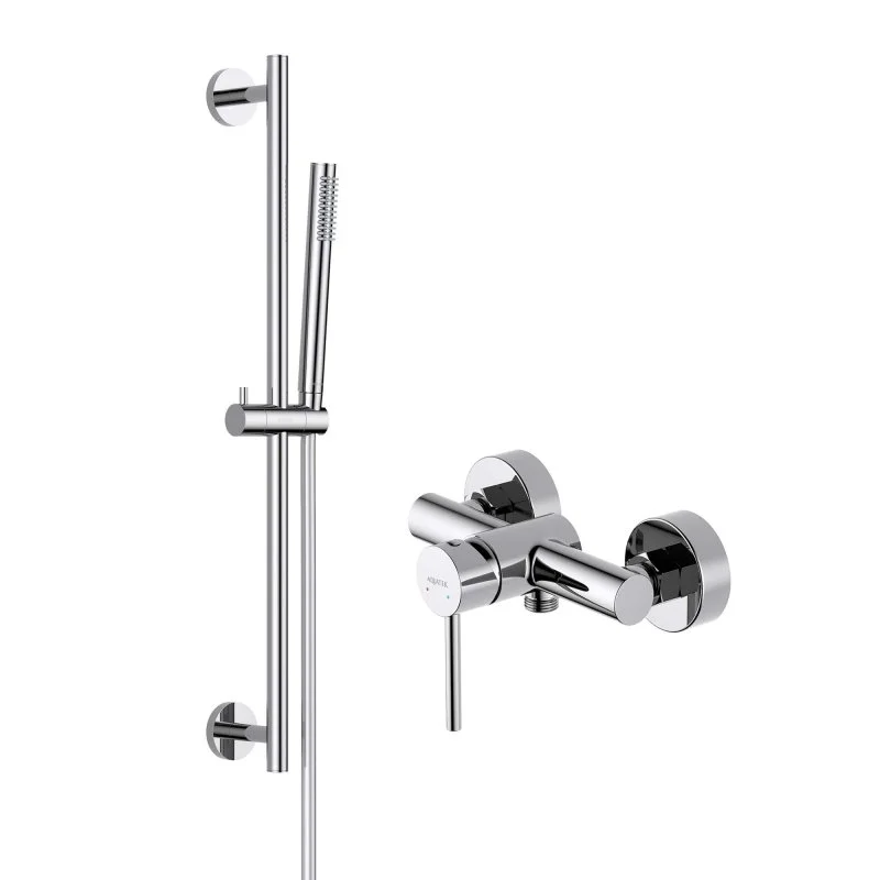 AQ1360CR ЕВРОПА смеситель для душа ,  AQ2012CR ЕВРОПА душевой гарнитур 1jet 65 см