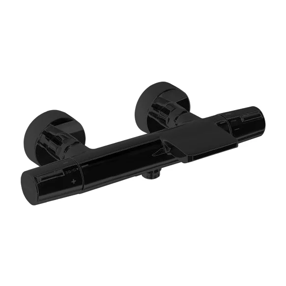 Термостатический смеситель для душа с каскадным изливом наружнего монтажа TZAR 343901SNM Черный