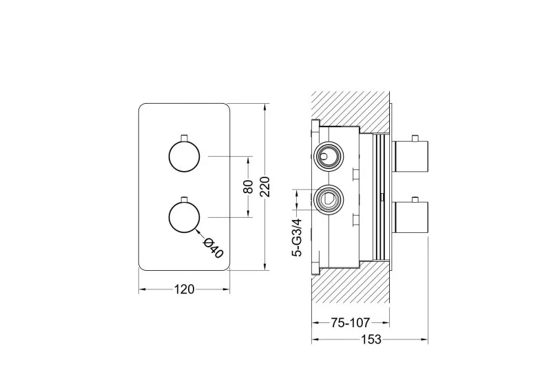 Термостатический смеситель для ванны 3 режима AQUATEK AQ1393MB ЕВРОПА