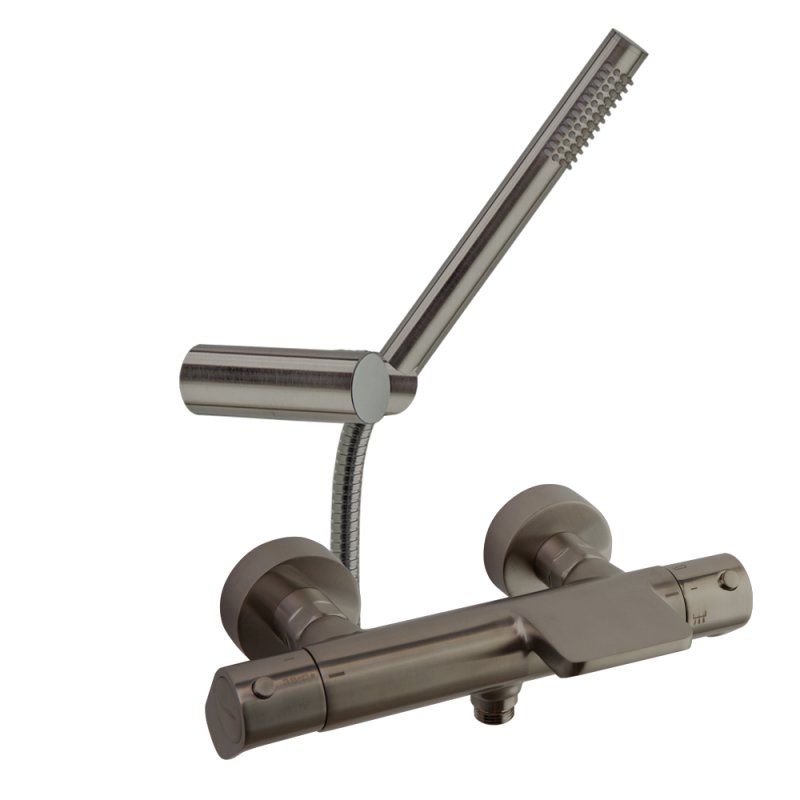 Смеситель термостатический для ванны (каскад) с душевым комплектом ALEXIA 363901DGR графит