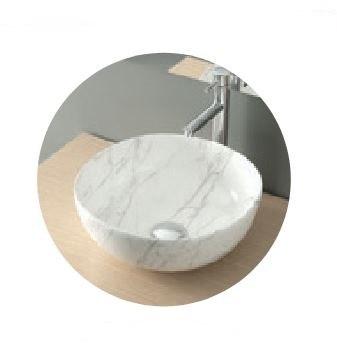 Раковина накладная круглая 400x400x145 мм SPIN 40 NOFER 23594 белый мрамор