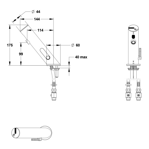 Бесконтактный смеситель PRESTO LINEA 57212 для раковины, 3 л/м, от батарейки, хром Бесконтактный смеситель PRESTO LINEA 57212 для раковины, 3 л/м, от батарейки, хром