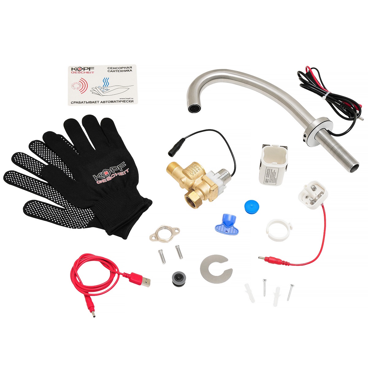 Сенсорный смеситель из нержавеющей стали SUS304 Kopfgescheit KR5148SV-DC Сенсорный смеситель из нержавеющей стали SUS304 Kopfgescheit KR5148SV-DC