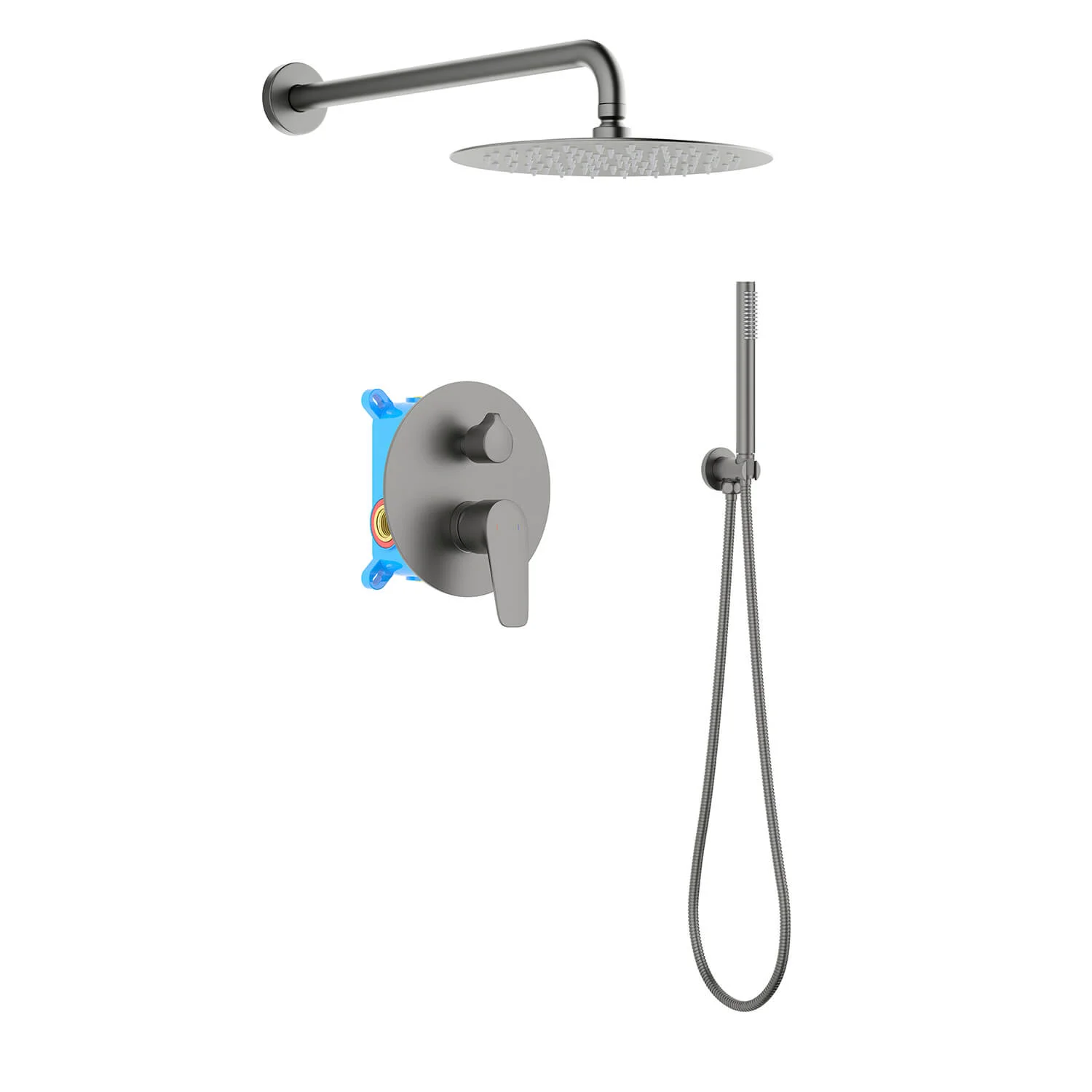 AQ1172BGM БЕТТА Set 3 в 1 душевой комплект, оружейная сталь