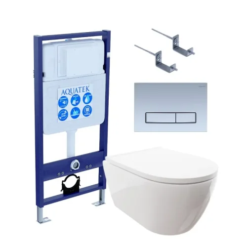 SET AQUATEK ПОЛАРИС (рама AQUATEK Standard INS-0000012, унитаз ПОЛАРИС AQ0700-00,  крепеж KKI-0000002 , панель KDI0000027)