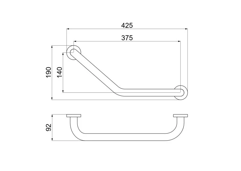 Поручень 425 мм AQUATEK, матовый черный AQ4997MB