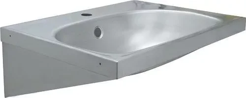 Раковина из нержавеющей стали настенная  прямоугольная  с отверстияем от перелива Nofer 13033.S