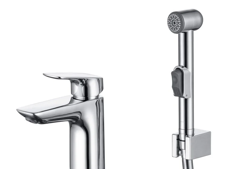 Смеситель для раковины 97 с гигиеническим ручным душем AQUATEK AQ1012CR ВЕГА