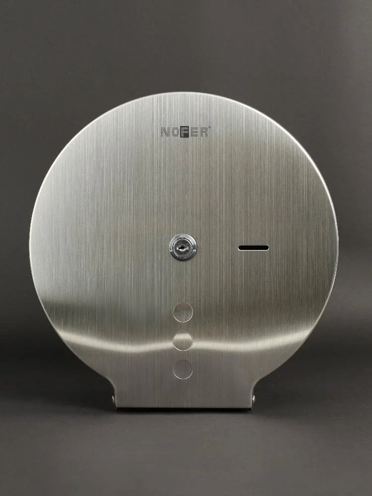 Диспенсер для туалетной бумаги круглый из нержавеющей стали матовый Nofer 05006.S