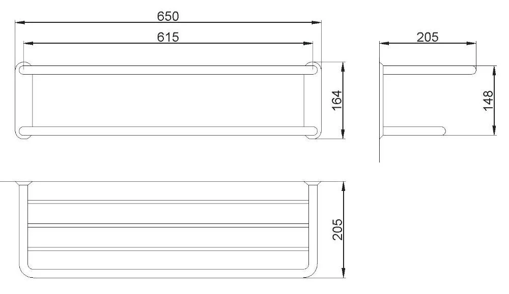 Полка для полотенец с вешалом 650 мм Classic Nofer 09023.S