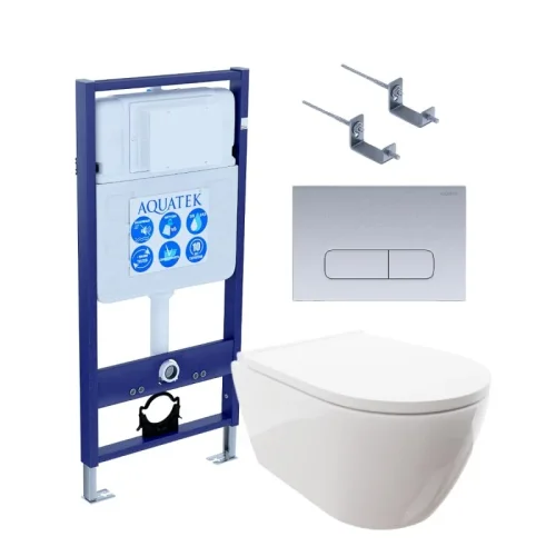 SET AQUATEK ПОЛАРИС (рама AQUATEK Standard INS-0000012, унитаз ПОЛАРИС AQ0700-00,  крепеж KKI-0000002 , панель KDI0000014)