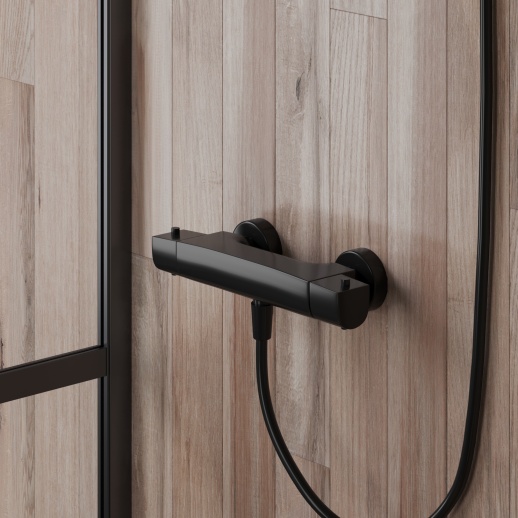 Смеситель для душа PAINI Nove 09YO511TH с термостатом, черный (YO) Смеситель для душа PAINI Nove 09YO511TH с термостатом, черный (YO)