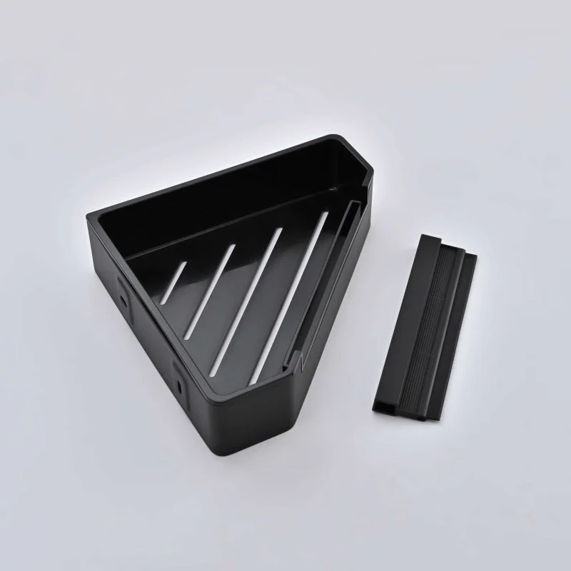 AQ4976MB угловая полка для душа со стеклоочистителем, матовый черный