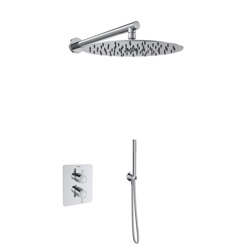 Встраиваемый термостатический смеситель для душа с тропическим и ручным душем DRAKO K3387012