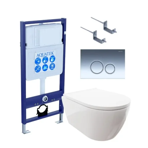 SET AQUATEK ПОЛАРИС (рама AQUATEK Standard INS-0000012, унитаз ПОЛАРИС AQ0700-00,  крепеж KKI-0000002 , панель KDI0000018)