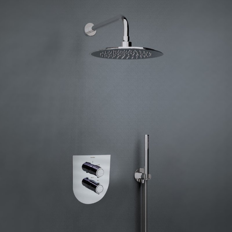 Встраиваемая термостатическая душевая система с тропическим душем и душевым комплектом URBAN CHIC K2124012