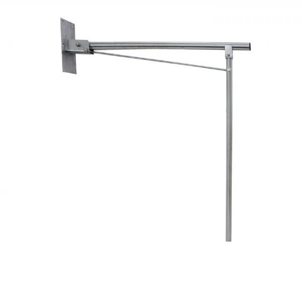 Поручень откидной настенного крепления с опорной ножкой, глянцевый Nofer 15062.B